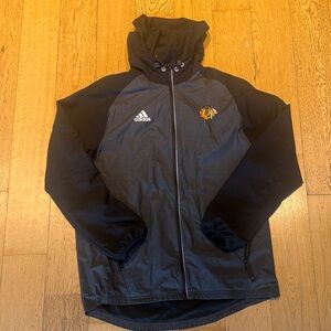 Adidas Black and Dark Gray Windbreaker